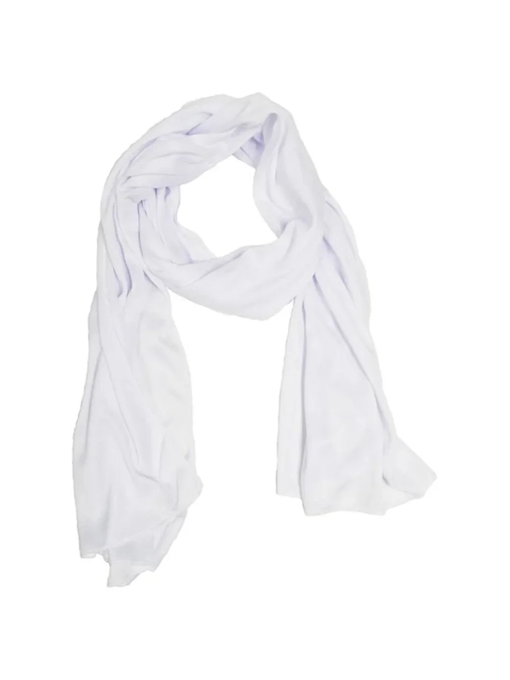 Women's Wrap Hair Scarf Shawl Stole Style White 66